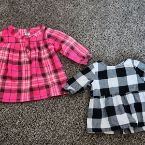 Carter's Pink and Black Plaid Baby Dress Set